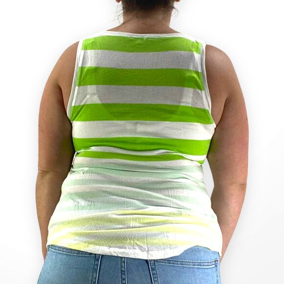 EXPRESS Green and Yellow Striped Racerback Tank - Picture 3 of 6